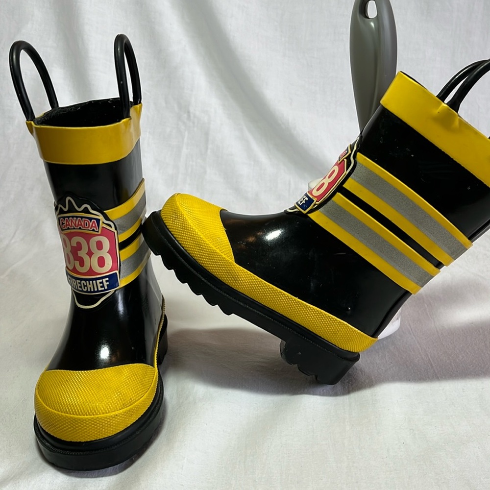 Toddler size 5 Firefighter rain boots